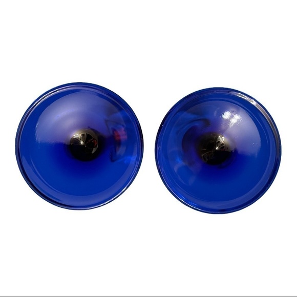 CHAMPAGNE flutes cobalt blue stems - Picture 3 of 3